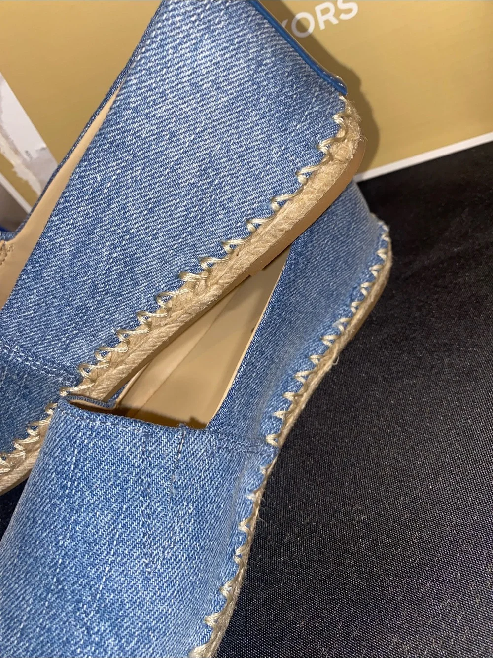 Michael Kors Light Blue Denim Espadrille Flats